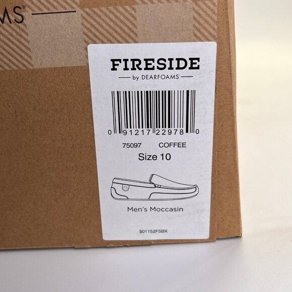 Fireside by Dearfoams Melbourne Genuine Shearling MocSlippers Sz 10 Coffee Brown - Picture 15 of 15